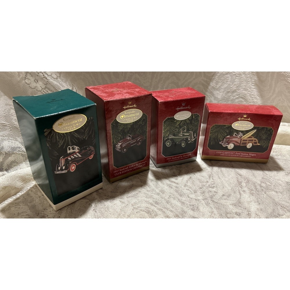 4 Hallmark Keepsake Ornaments CLUB EDITION 1996 97 98 99 Cars Steelcraft Murray - Picture 2 of 11